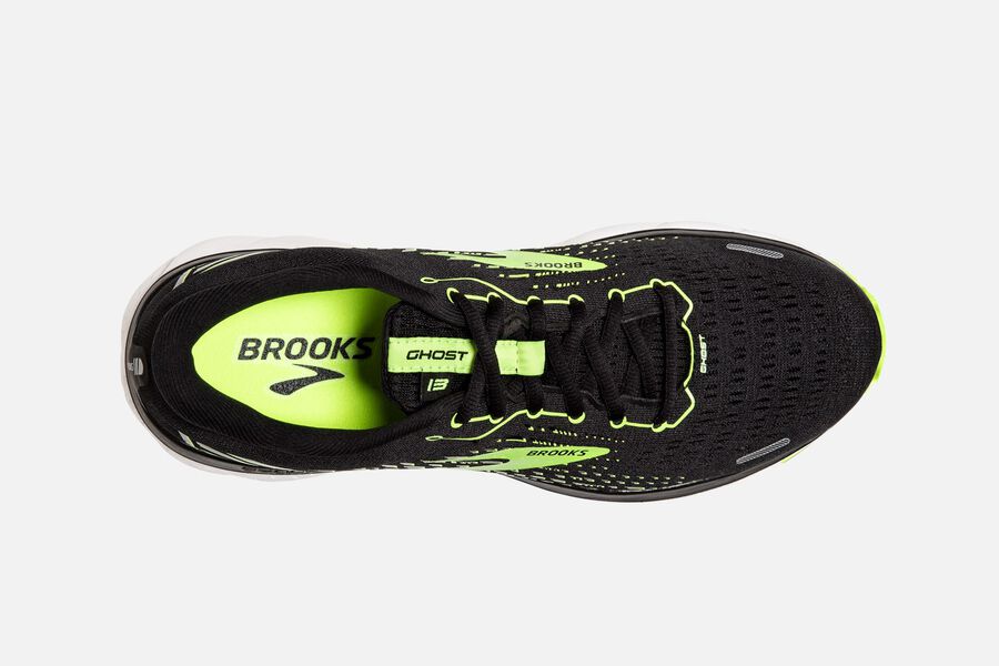 Brooks Ghost 13 Road Löparskor Herr - Svarta/Gröna - 7456-QGMHU